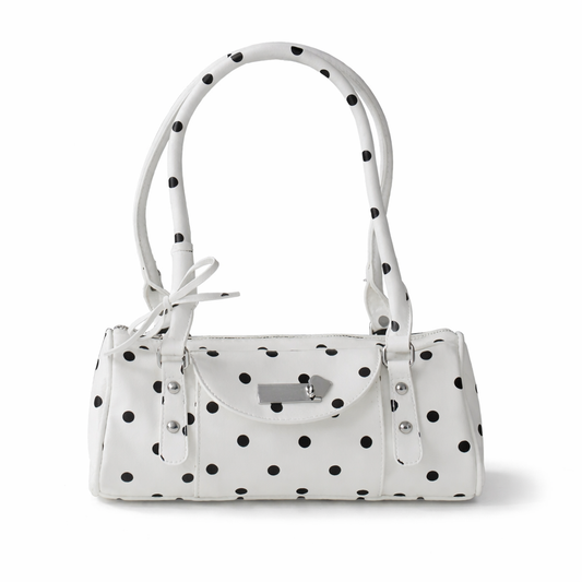White Poka dot bag